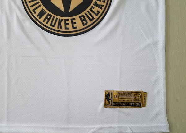 Giannis Antetokounmpo 34 White Golden Edition Jersey - Image 3