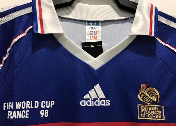 Retro 1998 Long Sleeve France Home Soccer Jersey With 98 France Patch - Image 2