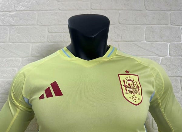 Player Version 2024 Spain Away Yellow Long Sleeve Jersey - Image 3