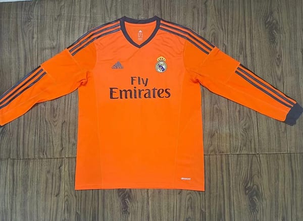 Retro 13/14 Real Madrid Third Orange Long Sleeve Jersey Worn By Ronaldo - Image 9