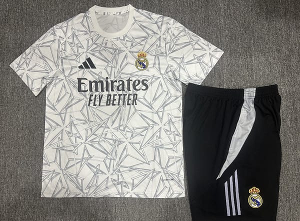 24/25 Kids Real Madrid White Special Short Sleeve Jersey+Shorts - Image 2