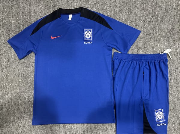 2024 Kids South Korea Blue Short Sleeve Jersey+Shorts - Image 2
