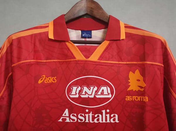 Retro 95/96 AS Roma Home Jersey - Image 4