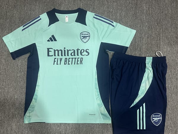 24/25 Kids Chelsea Lake Green Short Sleeve Jersey+Shorts - Image 2