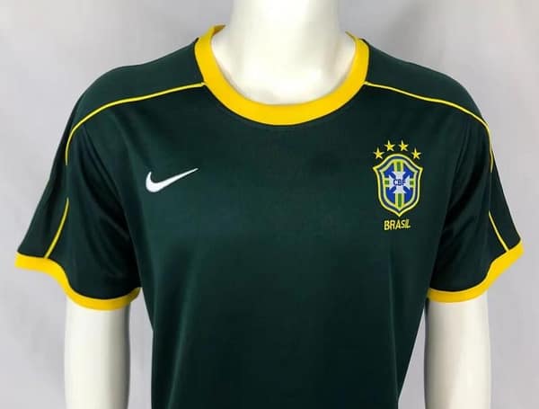 Retro 1998 Brazil Green Goalkeeper Jersey - Image 9