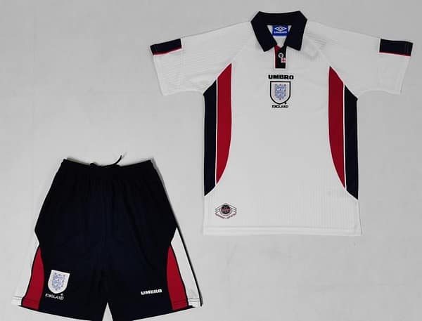Retro Kids 1998 England Home Soccer Jersey