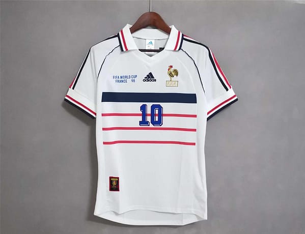 Retro 1998 France Away White Soccer Jersey - Image 8