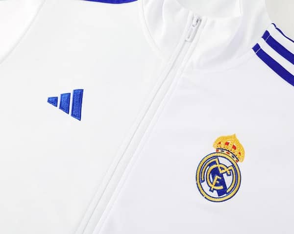 24/25 Real Madrid White Full Zipper Jacket +Long Pants - Image 9