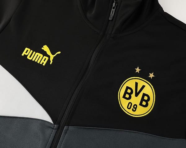 24/25 Borussia Dortmund Grey/Black Full Zipper Jacket +Long Pants - Image 9