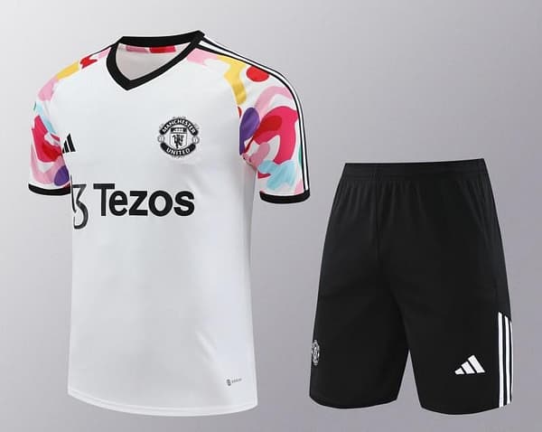 24/25 Manchester United White Short Sleeve Jeresy+Shorts