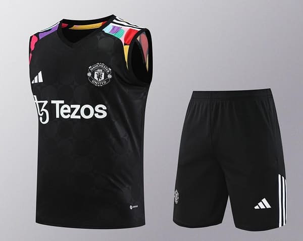 24/25 Manchester United Black Vest Jeresy+Shorts - Image 19