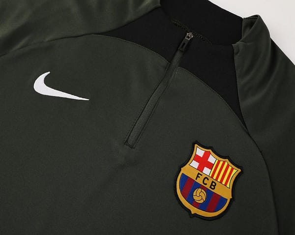 23/24 Barcelona Dark Green Half Zipper Jacket+Pants - Image 18