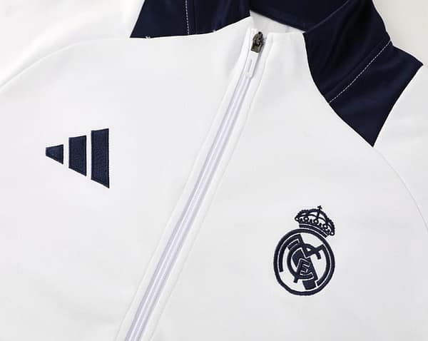 24/25 Real Madrid White Full Zipper Jacket +Long Pants - Image 10