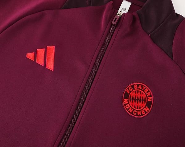 24/25 Bayern Munich Wine Full Zipper Jacket +Long Pants - Image 11