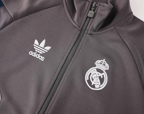 24/25 Real Madrid Grey Full Zipper Jacket +Long Pants - Image 12
