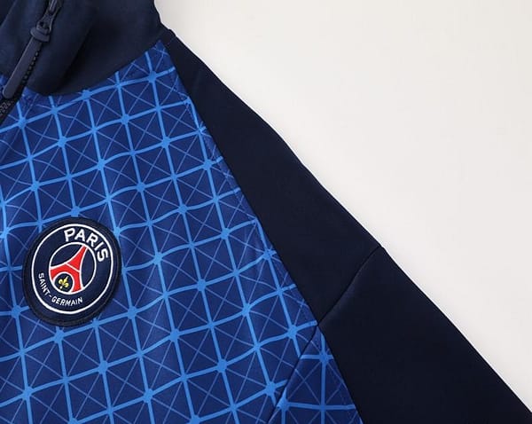 24/25 PSG Blue Grid Pattern Full Zipper Jacket +Long Pants - Image 9