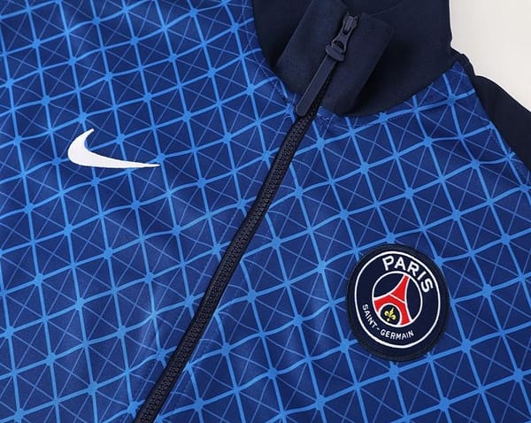 24/25 PSG Blue Grid Pattern Full Zipper Jacket +Long Pants - Image 10