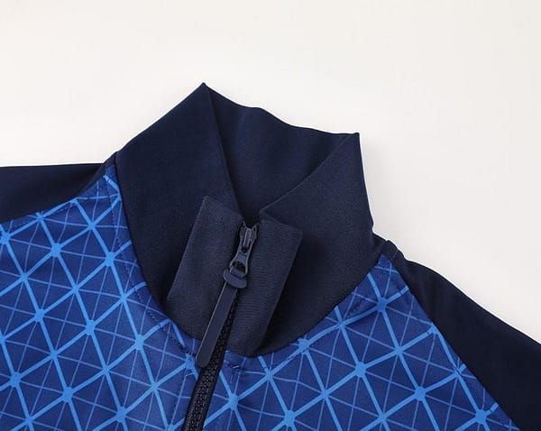 24/25 PSG Blue Grid Pattern Full Zipper Jacket +Long Pants - Image 11