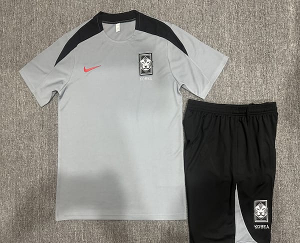 2024 Kids South Korea Grey Short Sleeve Jersey+Shorts - Image 2