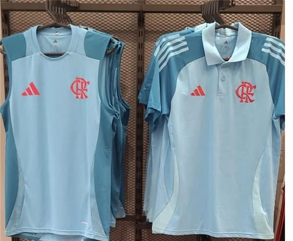 25/26 Flamengo Light Blue Polo Jersey S-XXXXL - Image 10