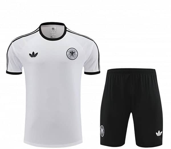 2024 Germany White Cotton Short Sleeve Jersey+Shorts