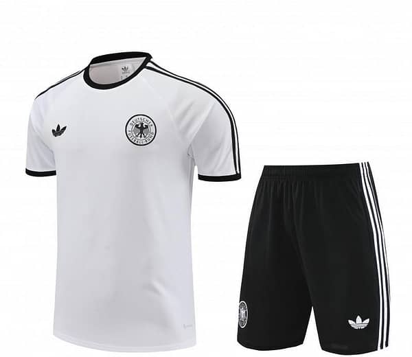 2024 Germany White Cotton Short Sleeve Jersey+Shorts - Image 2