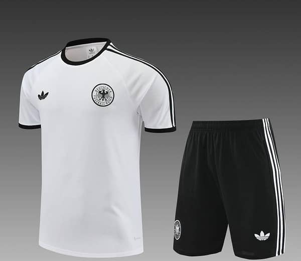 2024 Germany White Cotton Short Sleeve Jersey+Shorts - Image 4