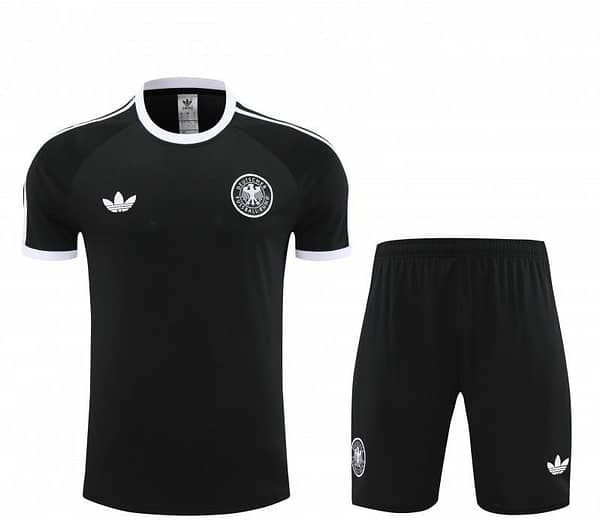 2024 Germany Black Cotton Short Sleeve Jersey+Shorts