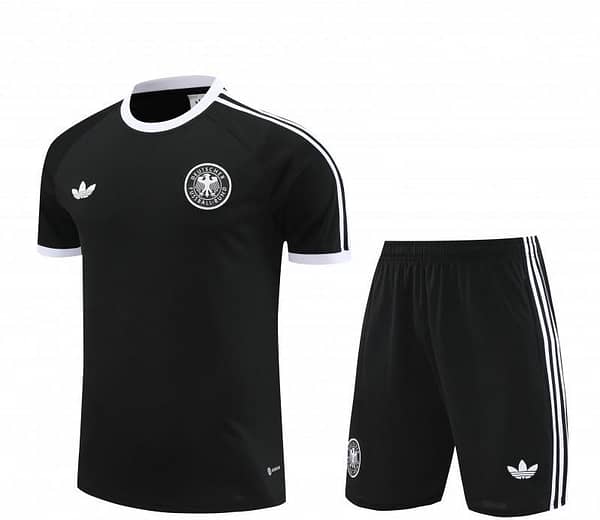 2024 Germany Black Cotton Short Sleeve Jersey+Shorts - Image 2