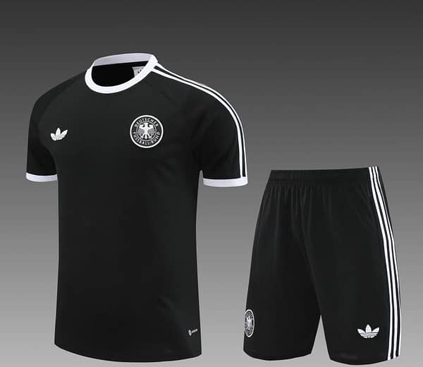 2024 Germany Black Cotton Short Sleeve Jersey+Shorts - Image 4