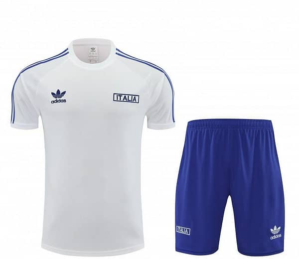 2024 Italy White Cotton Short Sleeve Jersey+Shorts