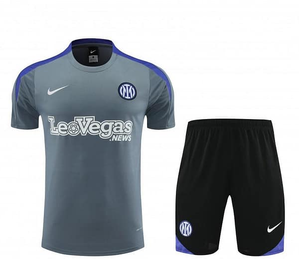 24/25 Inter Milan Grey Short Sleeve Jeresy+Shorts - Image 2