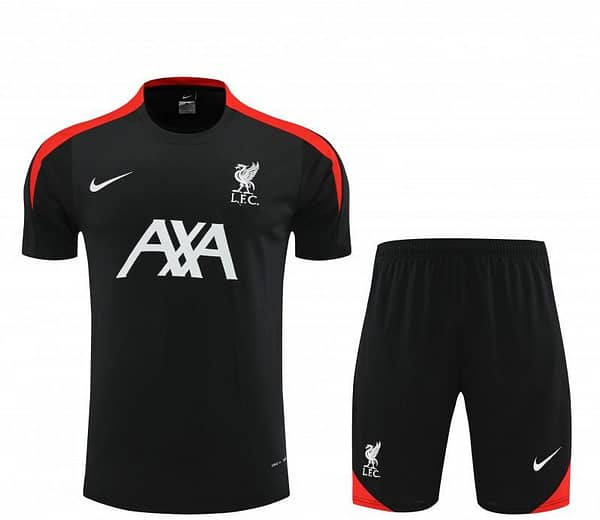 24/25 Liverpool Black Short Sleeve Jeresy+Shorts - Image 2