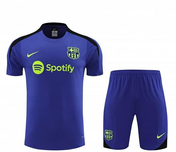 24/25 Barcelona Blue Short Sleeve Jeresy+Shorts - Image 2