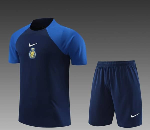 23/24 Al-Nassr Black/Blue Short Sleeve Jersey+Shorts - Image 7