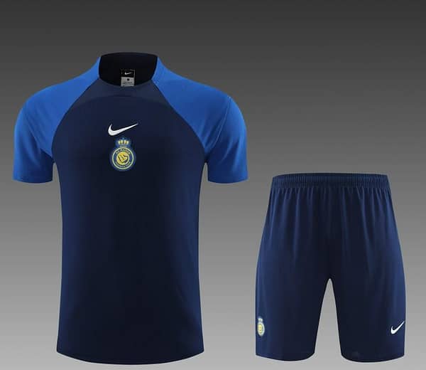 23/24 Al-Nassr Black/Blue Short Sleeve Jersey+Shorts - Image 9