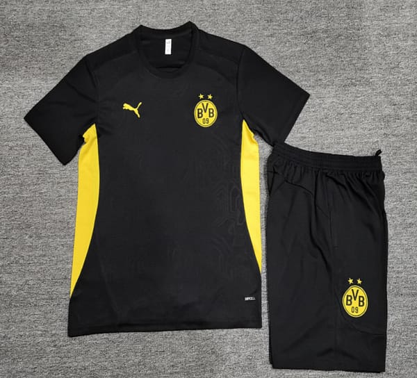 24/25 Kids Borussia Dortmund Black Short Sleeve Jersey+Shorts - Image 2