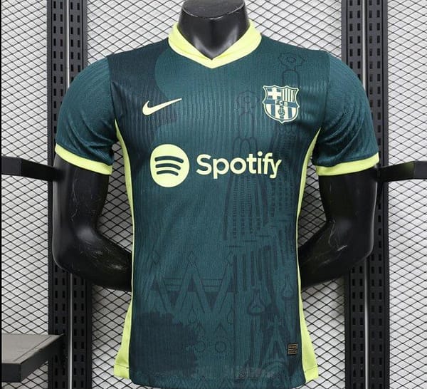 Player Version 25/26 FC Barcelona Dark Green with Neon Yellow Trim Jersey