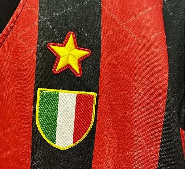 Retro 93/94 AC Milan Home Champion League Jersey With Patches - Image 7