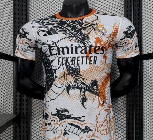 2025/26 Player Version Real Madrid Black And White Dragon Version Jersey