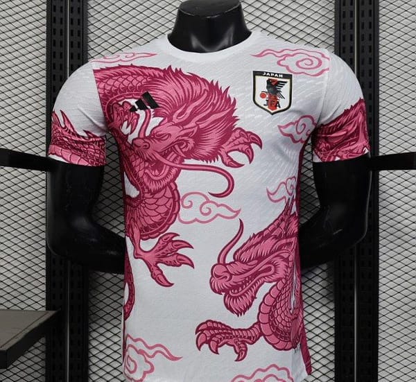 Player Version 2025 Japan National Team White with Pink Dragon Design Jersey