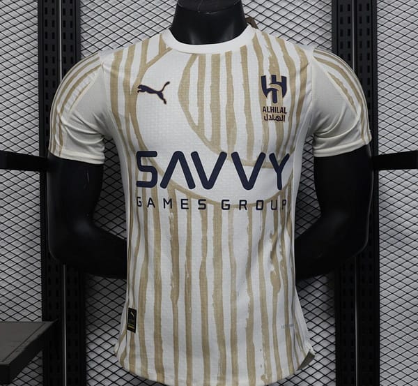 Player Version 25/26 Al Hilal White with Gold Stripes Jersey