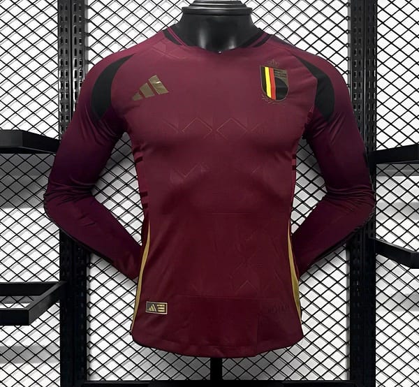 Player Version 2024 Belgium Home Sleeve Jersey