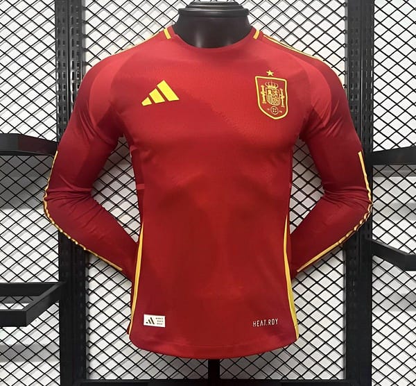 Player Version 2024 Spain Home Long Sleeve Jersey