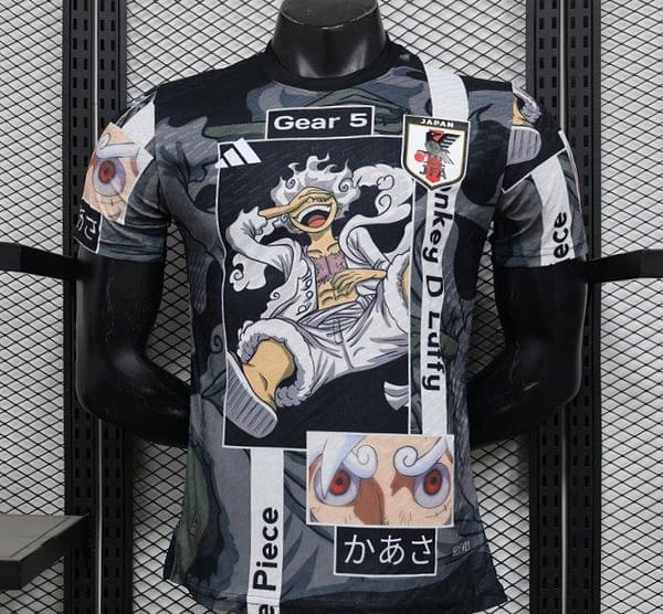 Player Version 2025 Japan National Team Black with One Piece Gear 5 Luffy Design Jersey