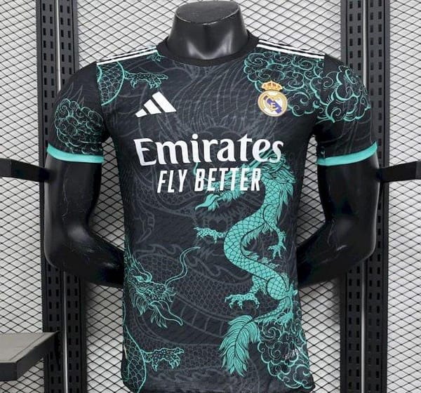 2025/26 Player Version Real Madrid Black Green Dragon Edition Jersey