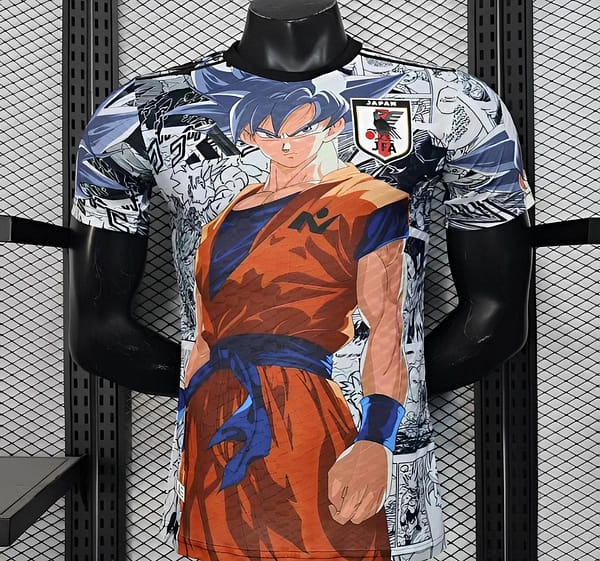 Player Version 2025 Japan White with Dragon Ball Goku Graphic Jersey