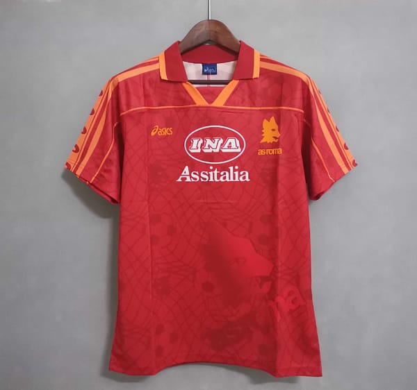 Retro 95/96 AS Roma Home Jersey - Image 2