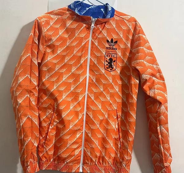 Retro Aston Villa Reversible Blue/Orange Jacket - Image 4