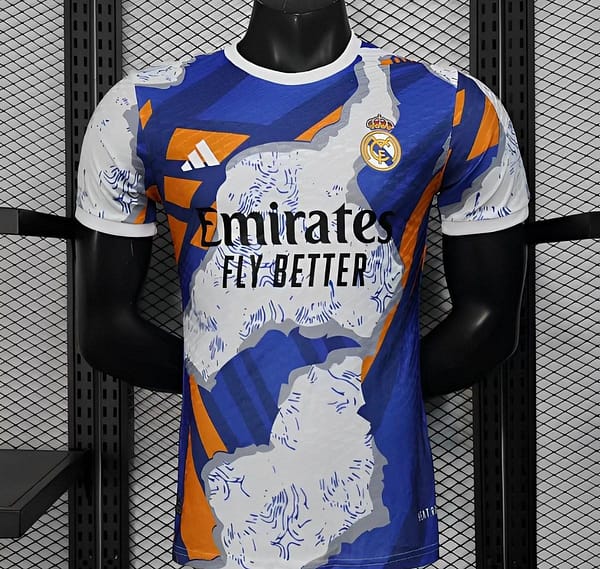 Player Version 25/26 Real Madrid Limited Edition Blue Orange Abstract Pattern Jersey